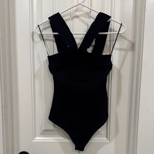 Le Lis Black Ribbed Bodysuit